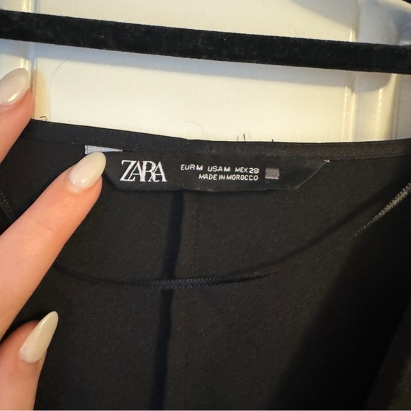 Zara Black Satin Twist-Front Crop Top - Picture 10 of 10